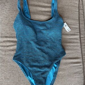 Aerie Blue One Piece Cheeky Swimsuit NWT